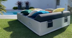 MARINE SELLERIE COUSSINS SIGNATURE LIT MATELAS EXTERIEUR SUMMER BED SINGLE OU DUO POUR TERRASSE